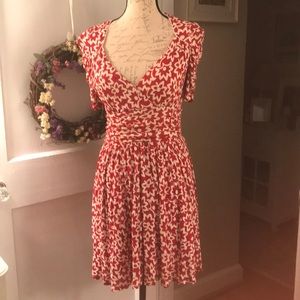 1940’s inspired red and white dress.